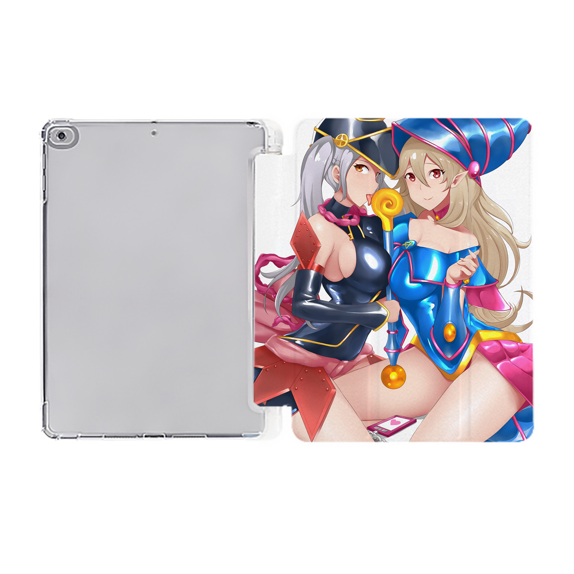 （画像用） 遊☆戯☆王 Yu-Gi-Oh! IPad ケース ペン収納付き 三つ折りスタンド PUレザー×シリコン 対応機種9.5/10.5/10.9インチ